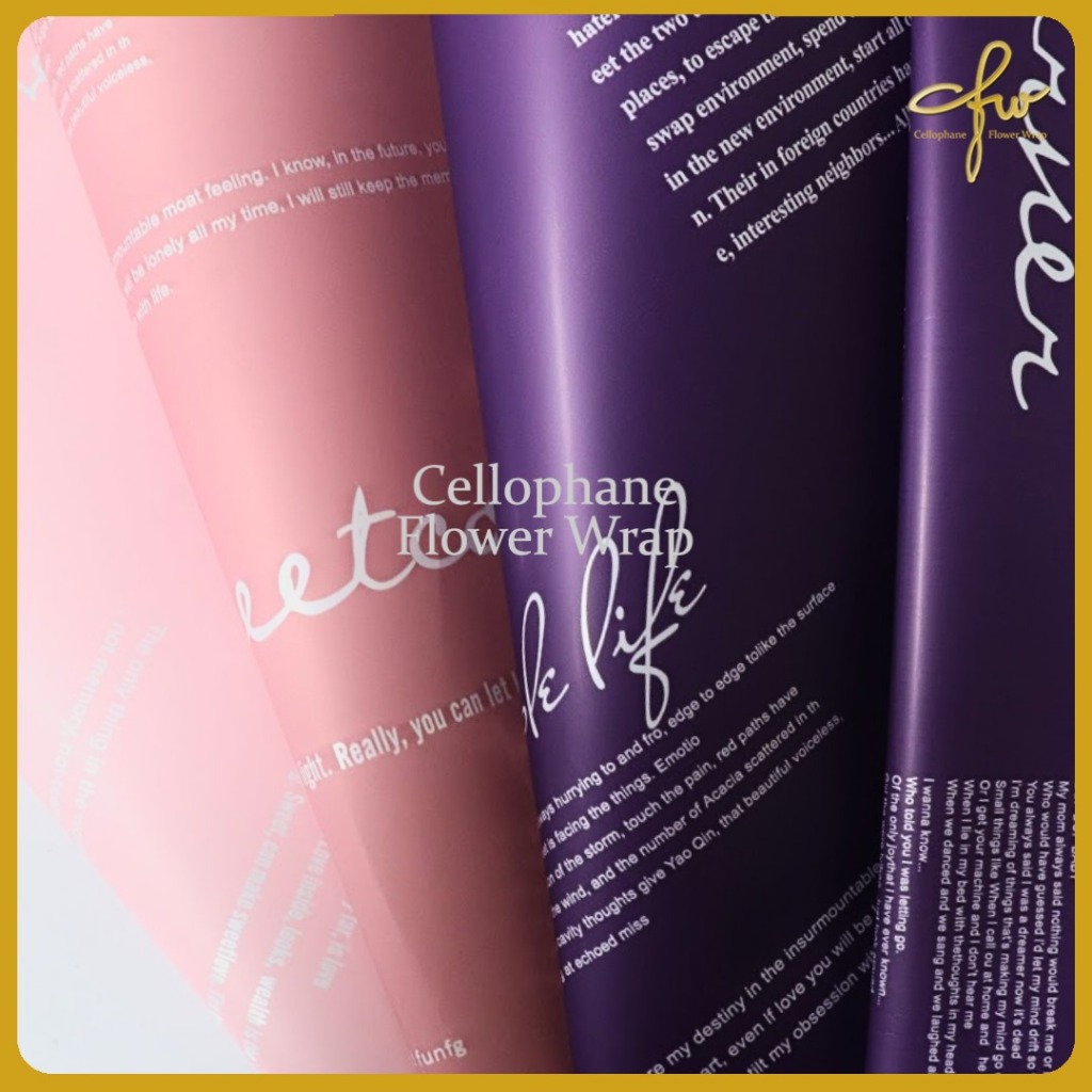 

Kertas Buket Bicollor Letter Cellophane Flower Wrap