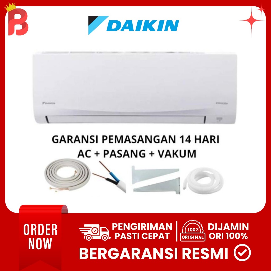 DAIKIN AC 1PK FTKQ25UVM4 Flash Inverter + PASANG / 1 PK FTKQ 25UVM4 - UNIT ONLY