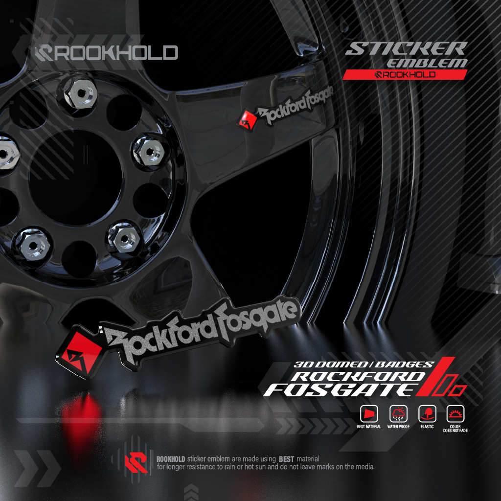 Stiker Timbul Rockford Fosgate | Emblem Rockford Fosgate