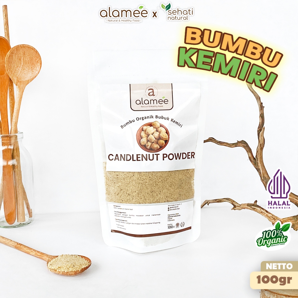 

ALAMEE Kemiri Bubuk Candlenut Seasoning Powder Bumbu Dapur Organik Masak Murni Tanpa Campuran 100g