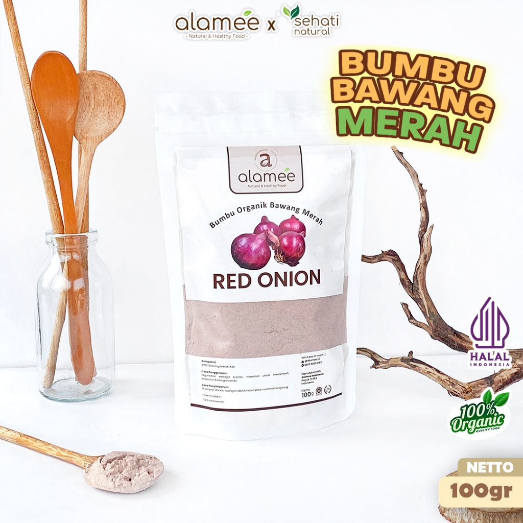 

ALAMEE Bawang Merah Bubuk Red Onion Seasoning Powder Bumbu Dapur Organik Masak Tanpa Campuran 100g