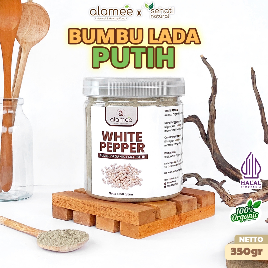 

ALAMEE Lada Putih Bubuk White Pepper Powder Merica Whitepepper Bumbu Dapur Masak Instan Asli 350g