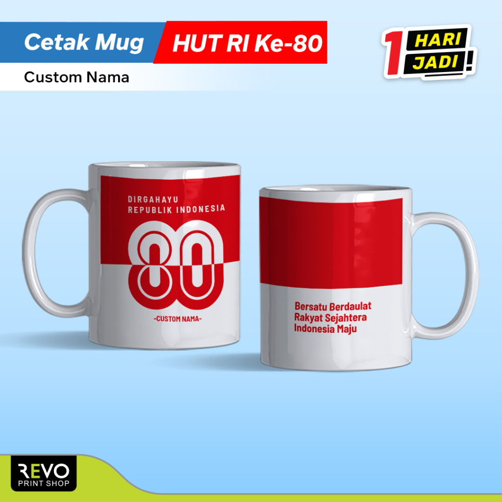 Cetak Mug / Souvenir Mug Edisi Kemerdekaan / Sablon Mug Gelas