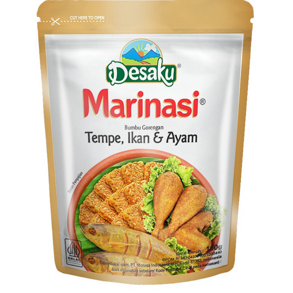 

DESAKU MARINASI BUMBU TEMPE DAN IKAN GORENG KEMASAN POUCH 250 GRAM
