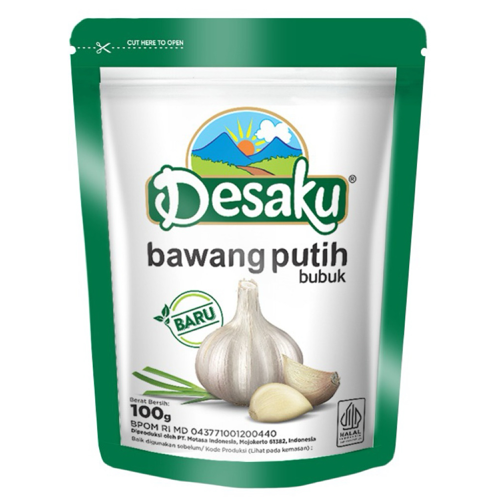 

DESAKU BAWANG PUTIH BUBUK KEMASAN POUCH 100 GRAM