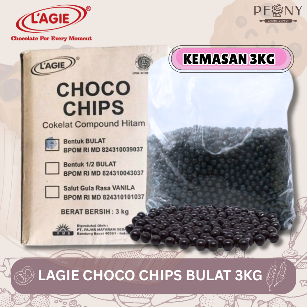 

(3 KG) LAGIE CHOCO CHIPS BULAT 3KG