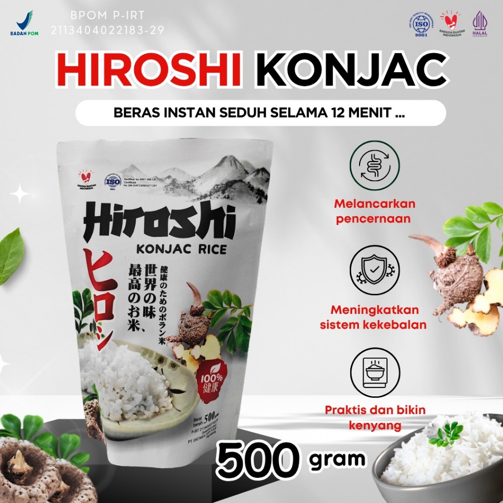 

Hiroshi Beras Porang Instan Seduh Kemasan 500gram