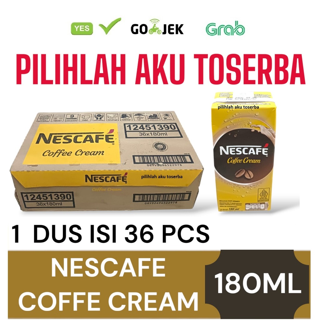 

Nescafe Coffee Cream UHT / Kopi Kotak Instan - 180 ml (1 dus isi 36) - KHUSUS GOJEK DAN GRAB