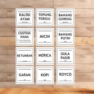 

LABEL STIKER NAMA BUMBU DAPUR UKURAN 4X4 CM STIKER GLOSSY ECO
