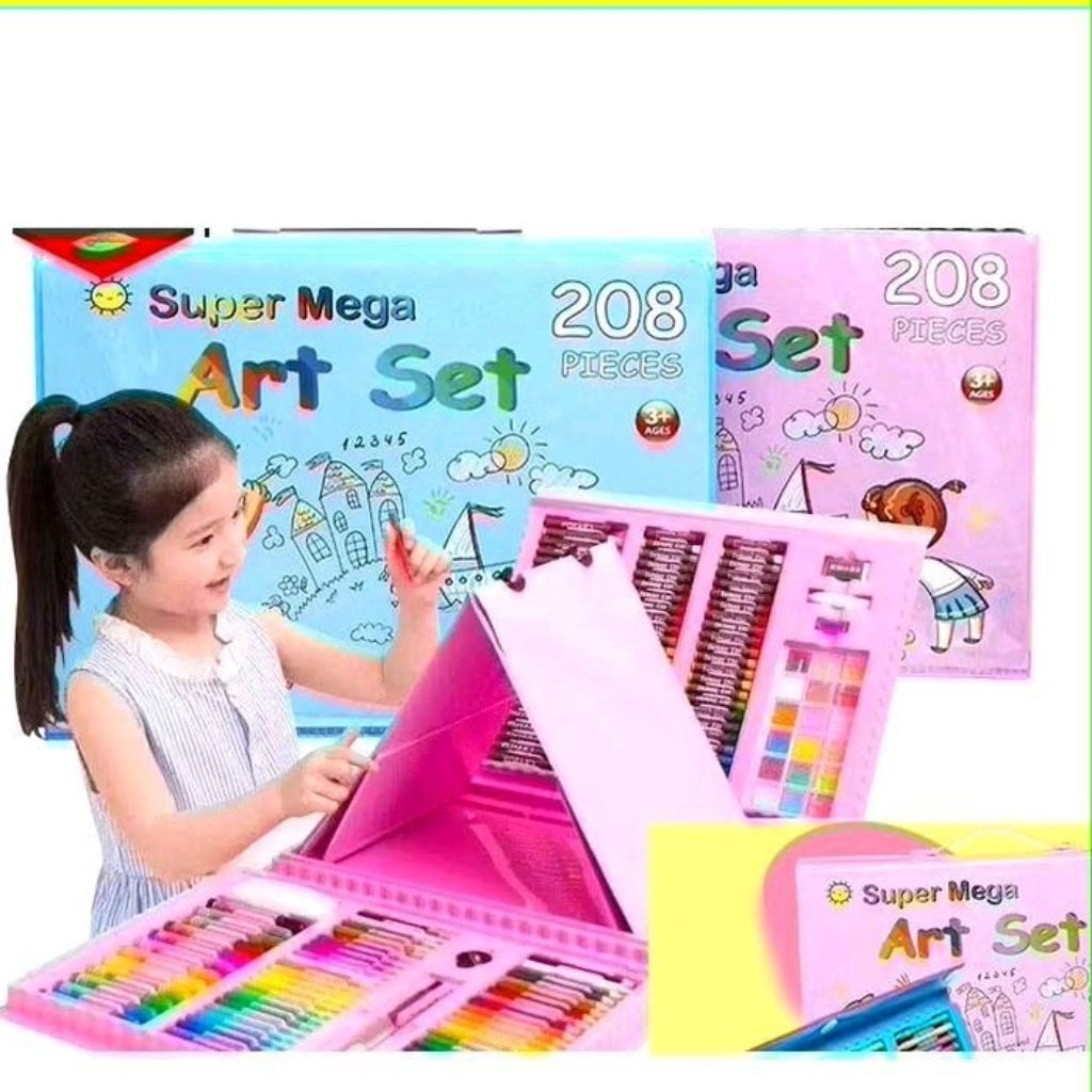 

SuperMega Set Crayon Mix Isi 208 Warna Pink & Biru Stationery untuk Kebutuhan Seni Anda