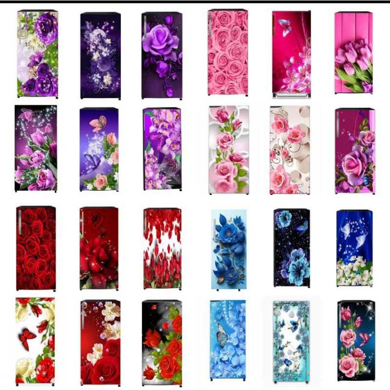 STIKER KULKAS MOTIF BUNGA2