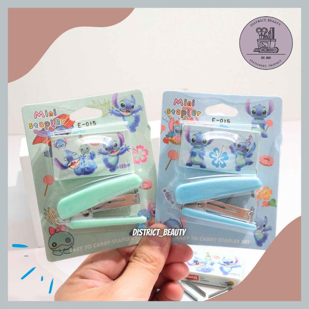 

STAPLER 2 IN 1 STITCH STAPLES FREE REFILL ISI STAPLES MOTIF STITCH STAPLER MINI MOTIF STITCH BIRU LUCU TERMURAH