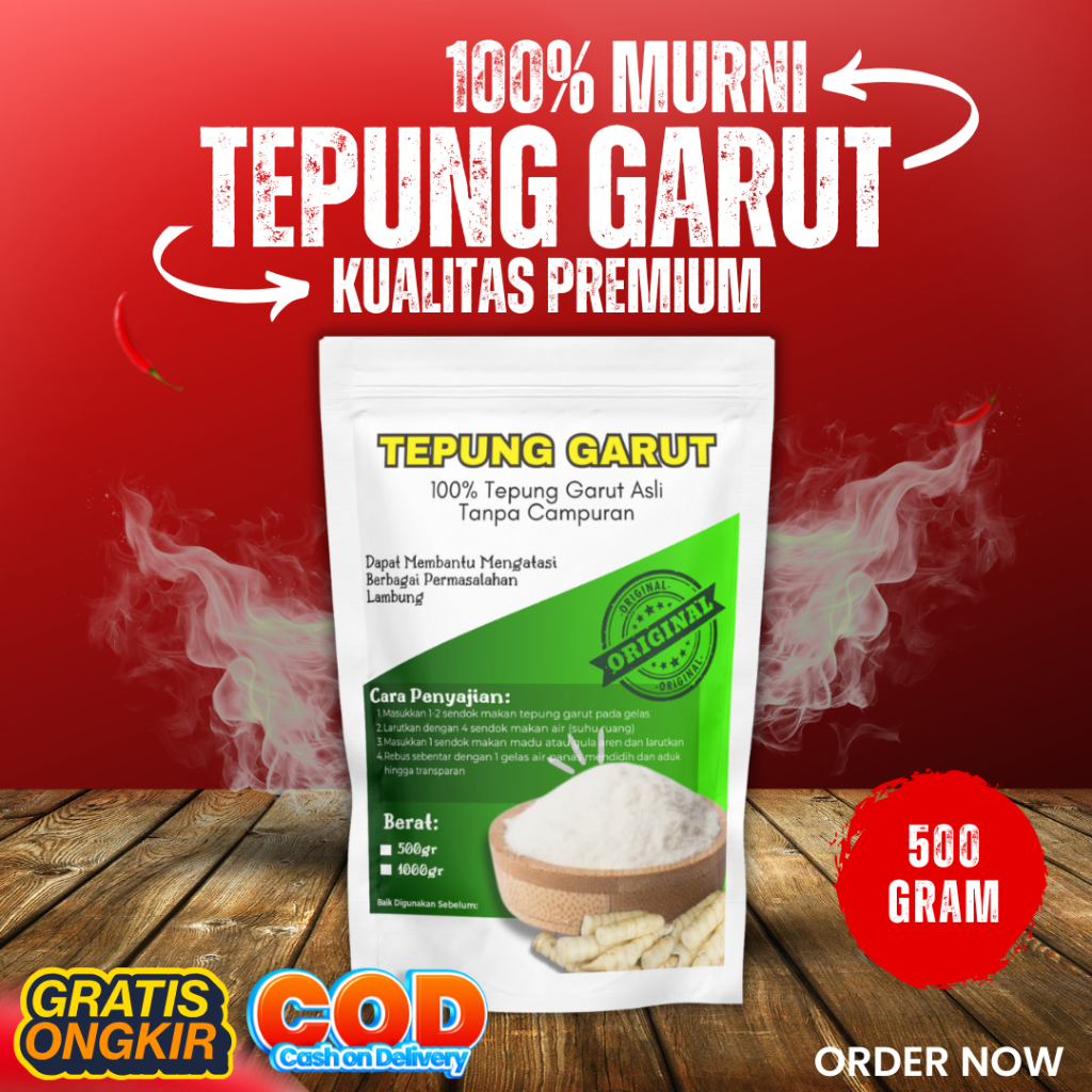 

Tepung Pati Garut 500 Gram/Obat Maag/Asam Lambung/Angkrik/Arrowroot 500gr