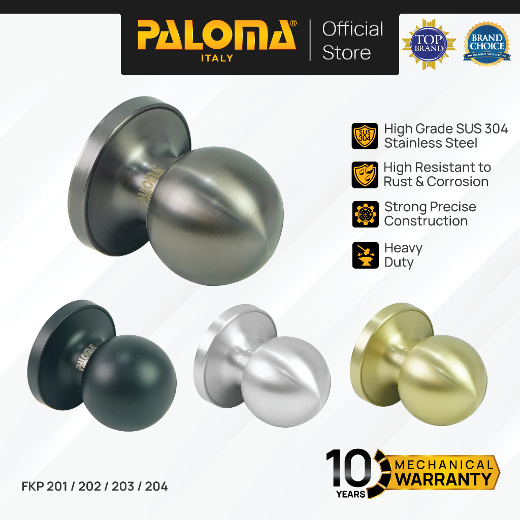 PALOMA Gagang Tarikan Knob Pintu Fixed Knob Door Handle Bulat Stainless Steel SUS 304 SUS304 Chrome 