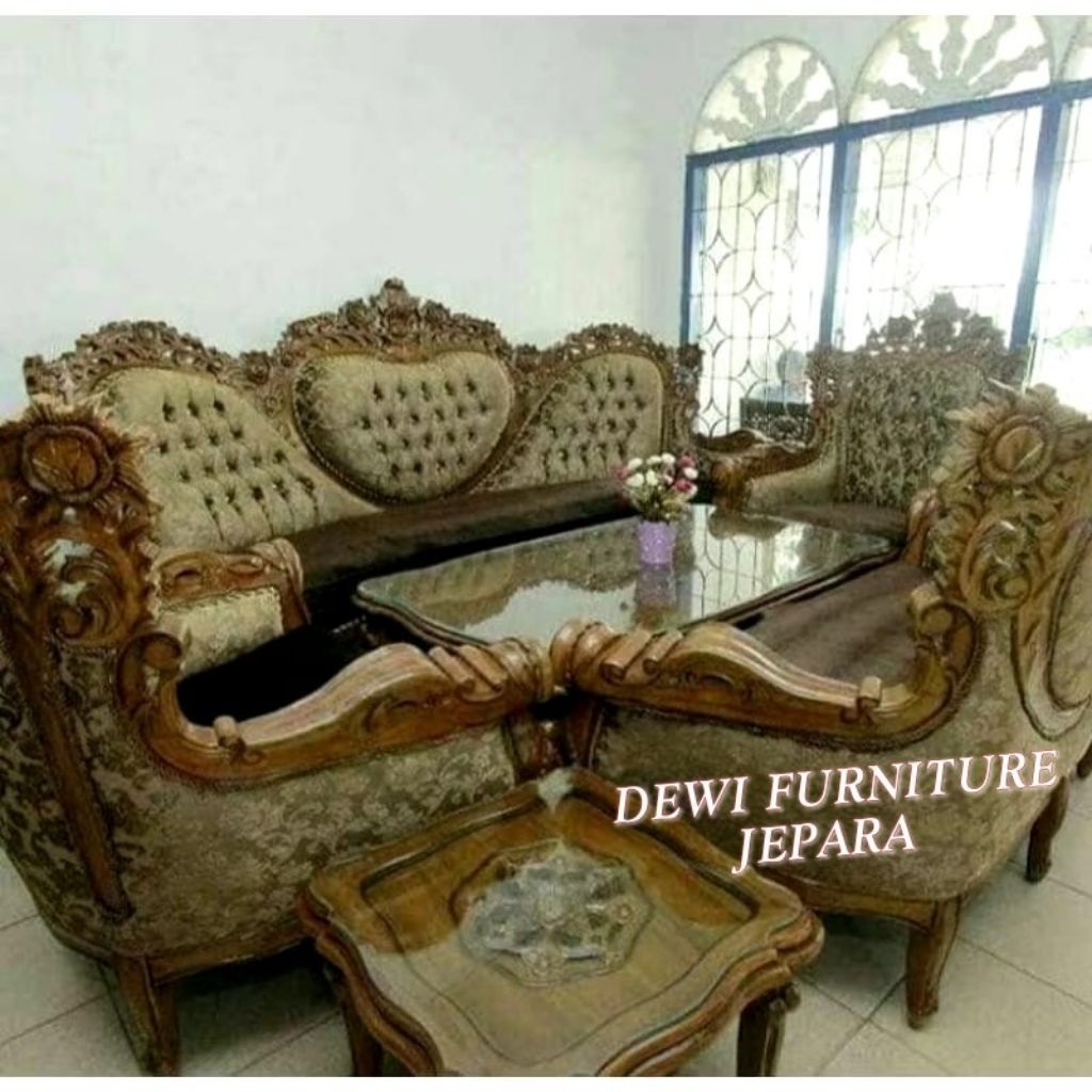 Kursi tamu sofa ganesha Monaco jati mebel Jepara
