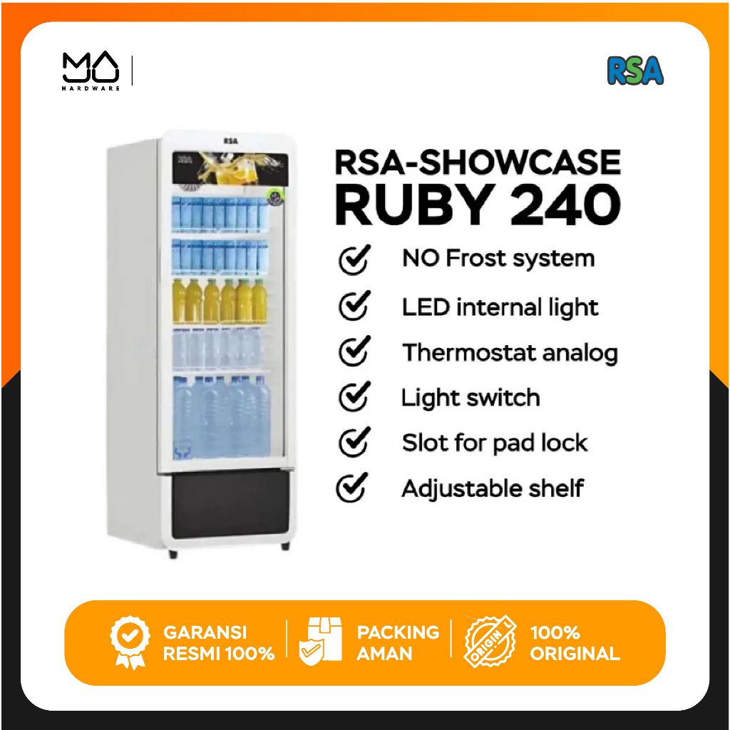 RSA Showcase 1 Pintu RSA 200 Liter - RUBY 200 - Garansi Resmi