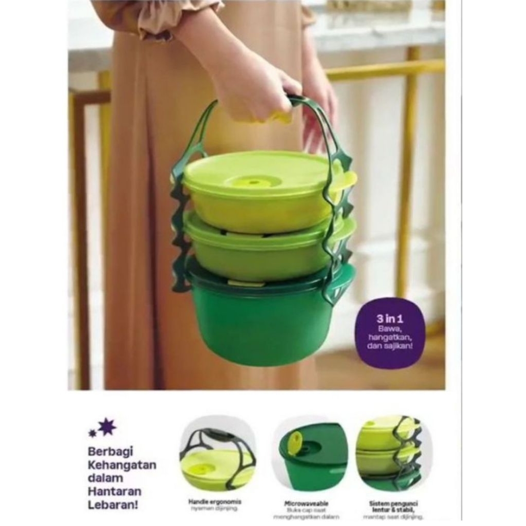 Tupperware Carry All Bowl Set bisa digunakan ke dalam. microwave
