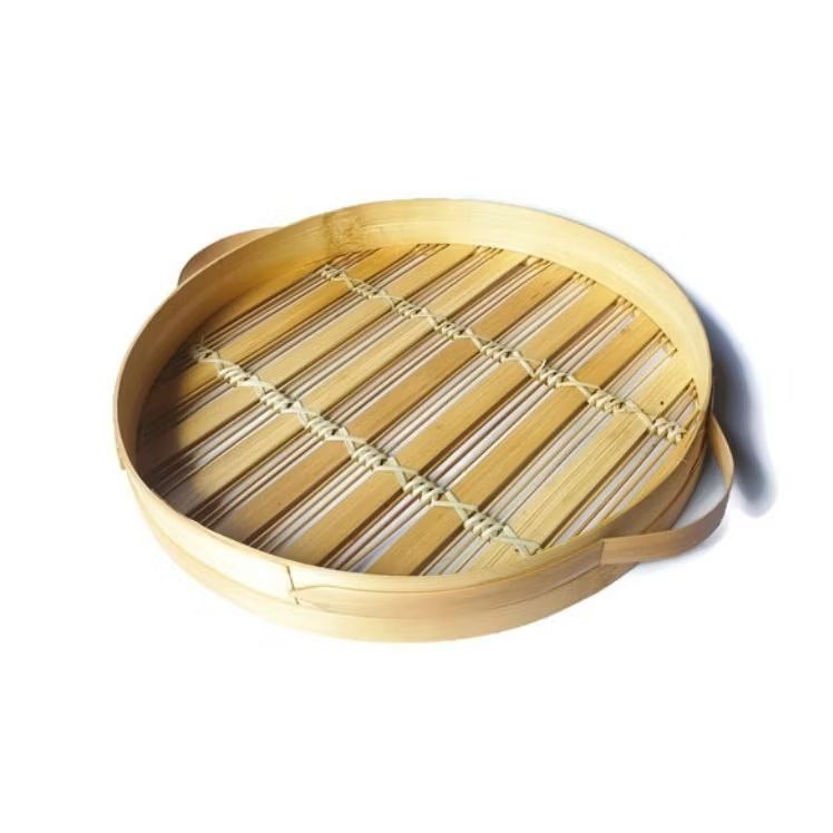 Baki anyaman bambu bulat / nampan bambu