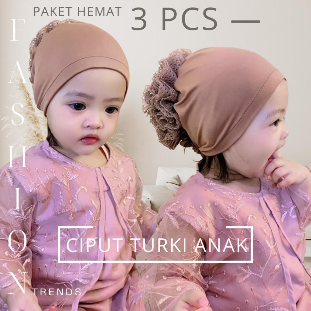 Paket Hemat 3 pcs ciput anak // inner anak turki