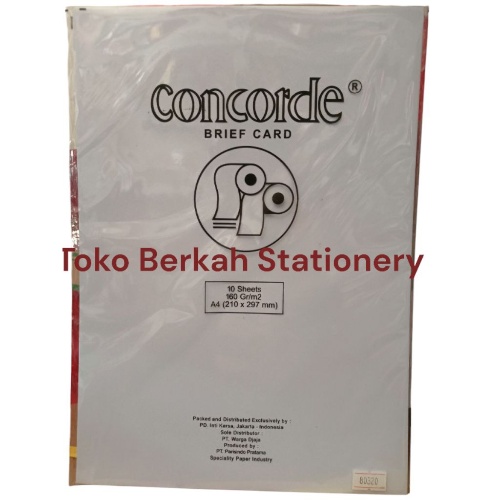 

Kertas Concorde A4 160gr ( 210x297mm) isi 10 lembar