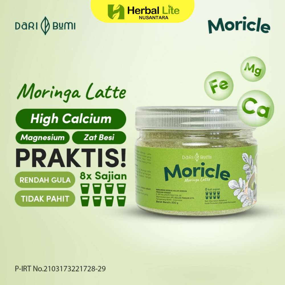 

Dari Bumi Moricle Moringa Latte Minuman Bubuk Kelor Latte 200gr