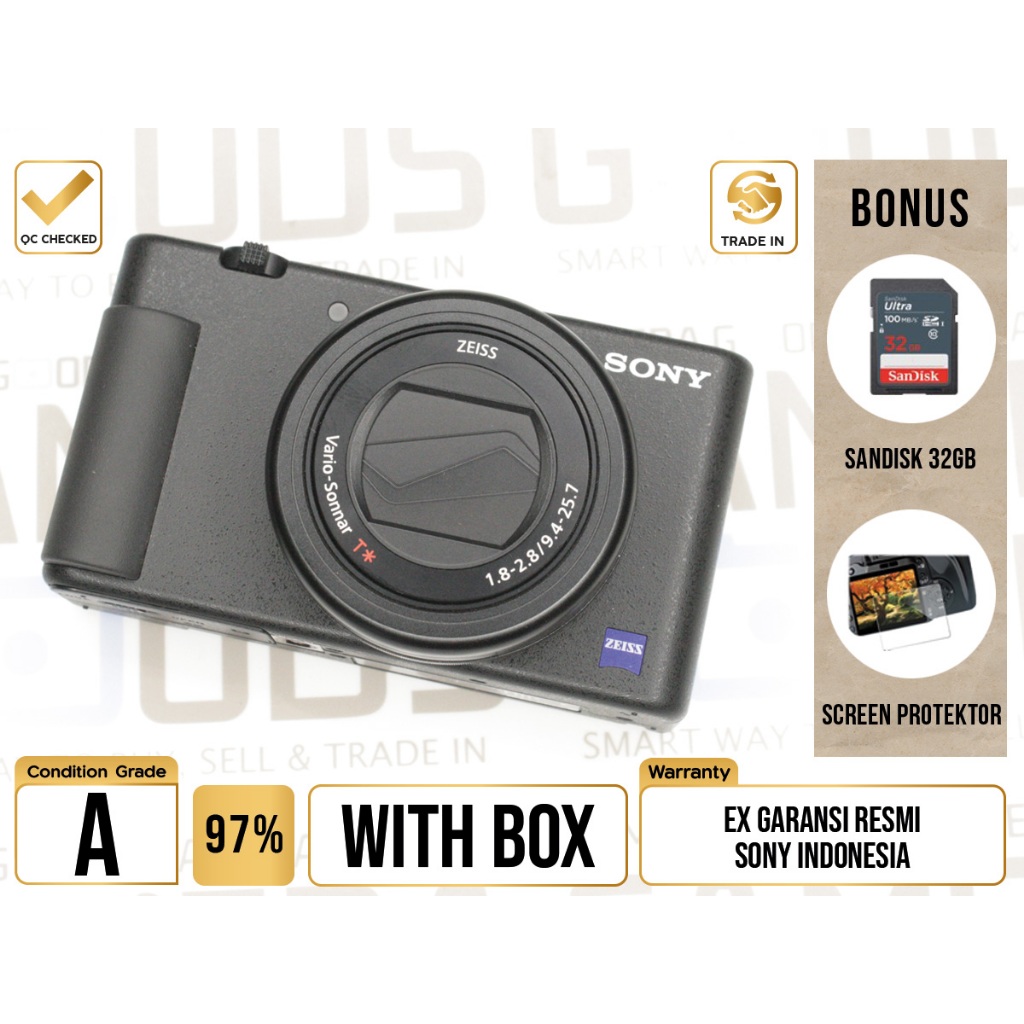 Kamera Sony ZV-1 Black Second Grade A / Sony ZV1 Bekas Mulus Garansi - CS250047