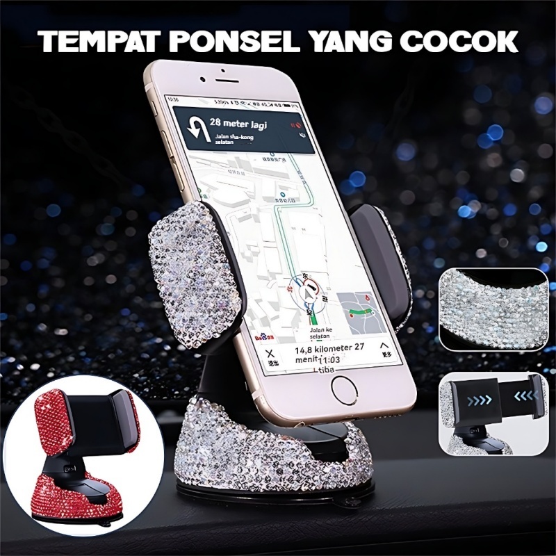 COD Handphone Holder Mobil Full Bling 360° Holder Mobil Universal Garansi Original / holder hp mobil