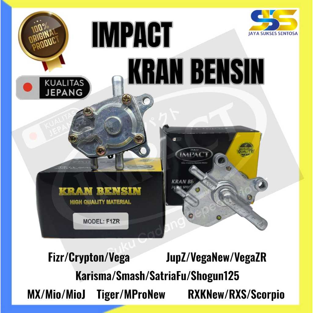 Kran Bensin Motor IMPACT – Fuel Cock Kualitas Jepang untuk Berbagai Tipe Motor (Fizr, Jup Z, Karisma