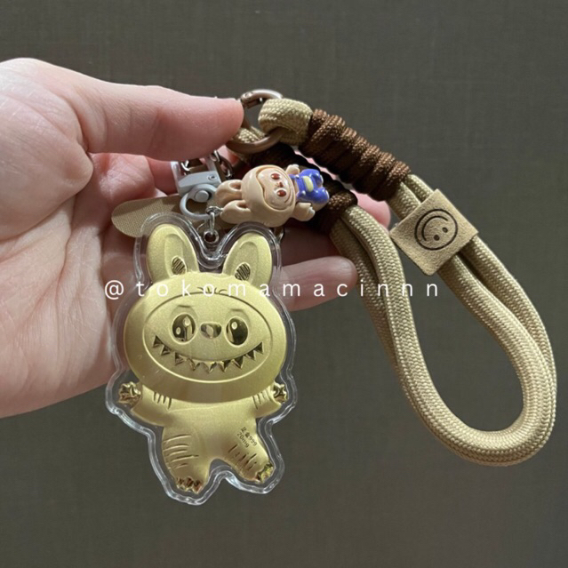 GANCI EMAS / BAG CHARM GOLD LABUBU PHONE STRAP BAG CHARM GOLD 24K EMAS ASLI GANTUNGAN KUNCI EMAS
