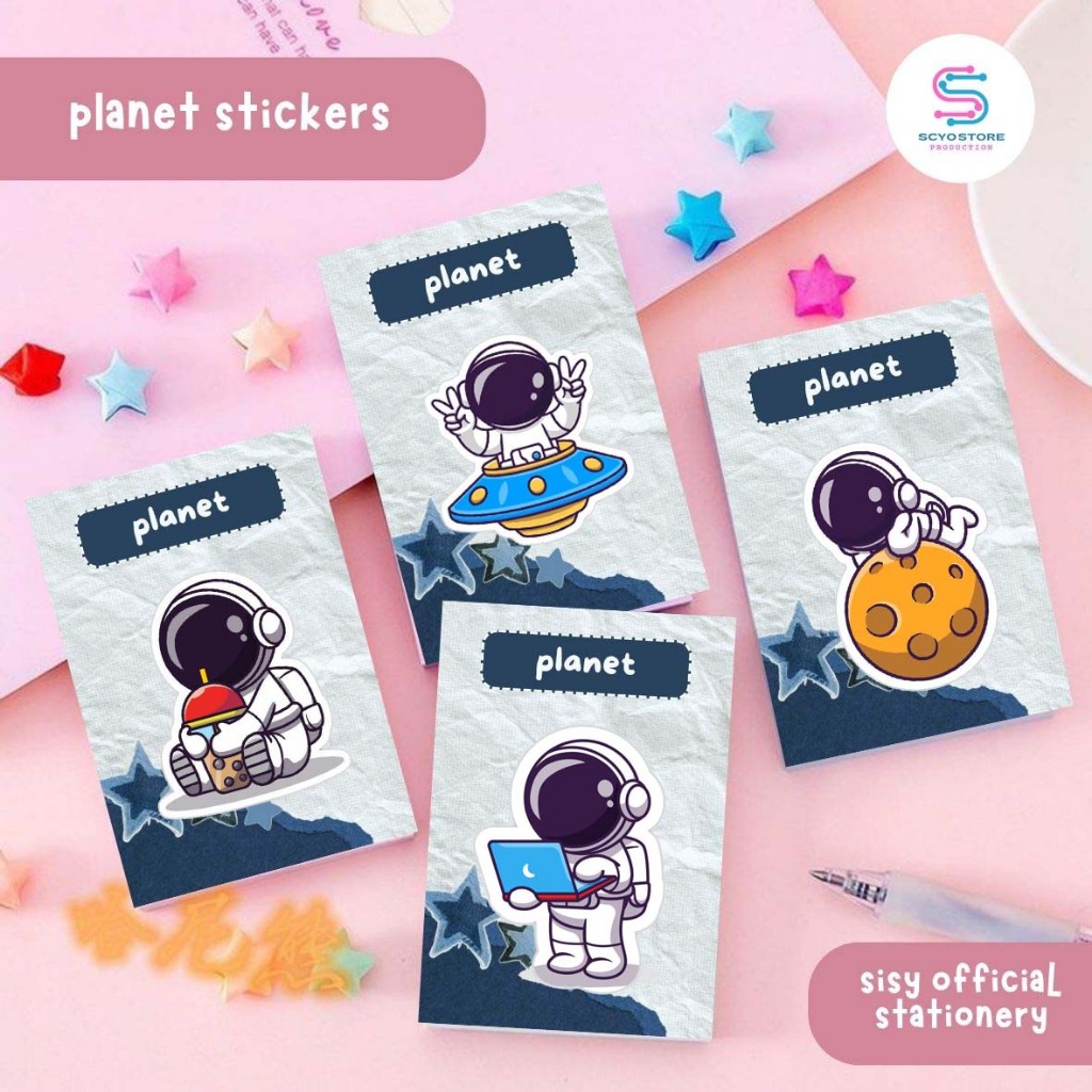 

Stiker Karakter PLANET Tahan Air Untuk Laptop Dan Buku Sticker Character Isi 5pcs