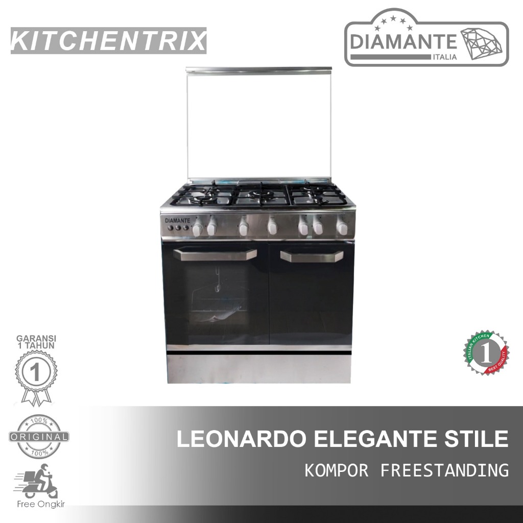 Freestanding Diamante Leonardo Elegante Stile Freestanding Cooker