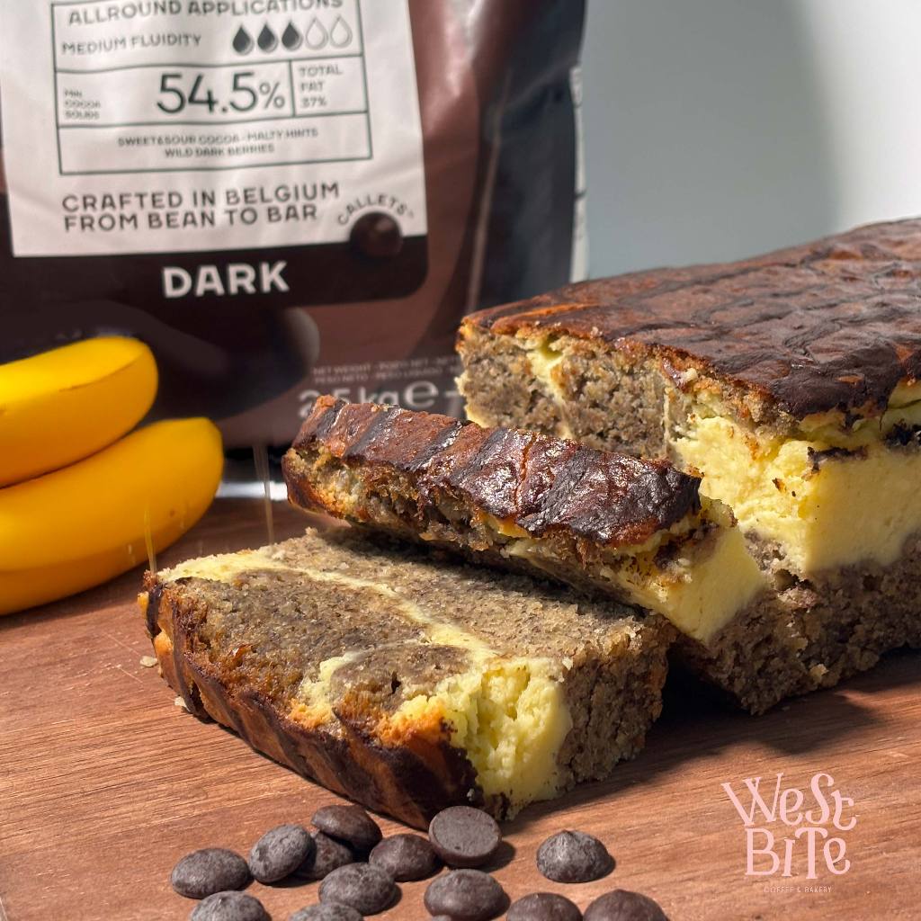 

[West Bite] - Cream Cheese Banana Bread with Dark Chocolate Callets - Bolu Pisang Keju