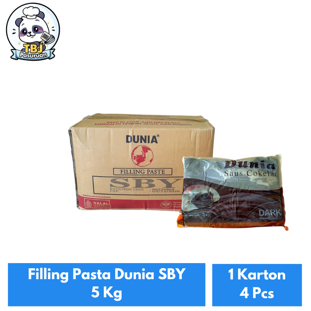

Filling Pasta Dunia Cokelat SBY 5 Kg Kemasan 1 Karton Isi 4 Pcs