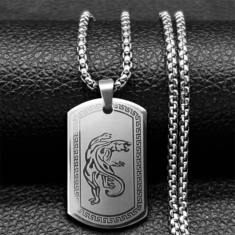 Liontin Titanium Pria Pendant Macan Tutul Terbang Stainless Anti karat kalung+liontin