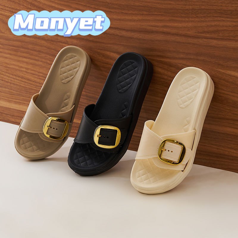 Monyet 2025 Perancis logam tali kata sandal wanita luar pakai sandal sandal pantai liburan santai