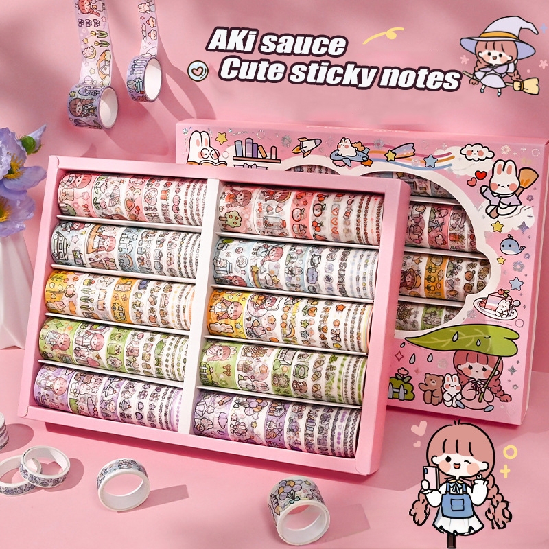 

Sticker Roll Set Motif Momojan Cartoon Colorful Unik Lucu Roll Tape Scrapbook DIY Stationary Sticker Kit Book Journal Decoration Selotip Washi Tape Kartun Jepang Dekorasi DIY Stiker Gulung Isi 100 Korean Style