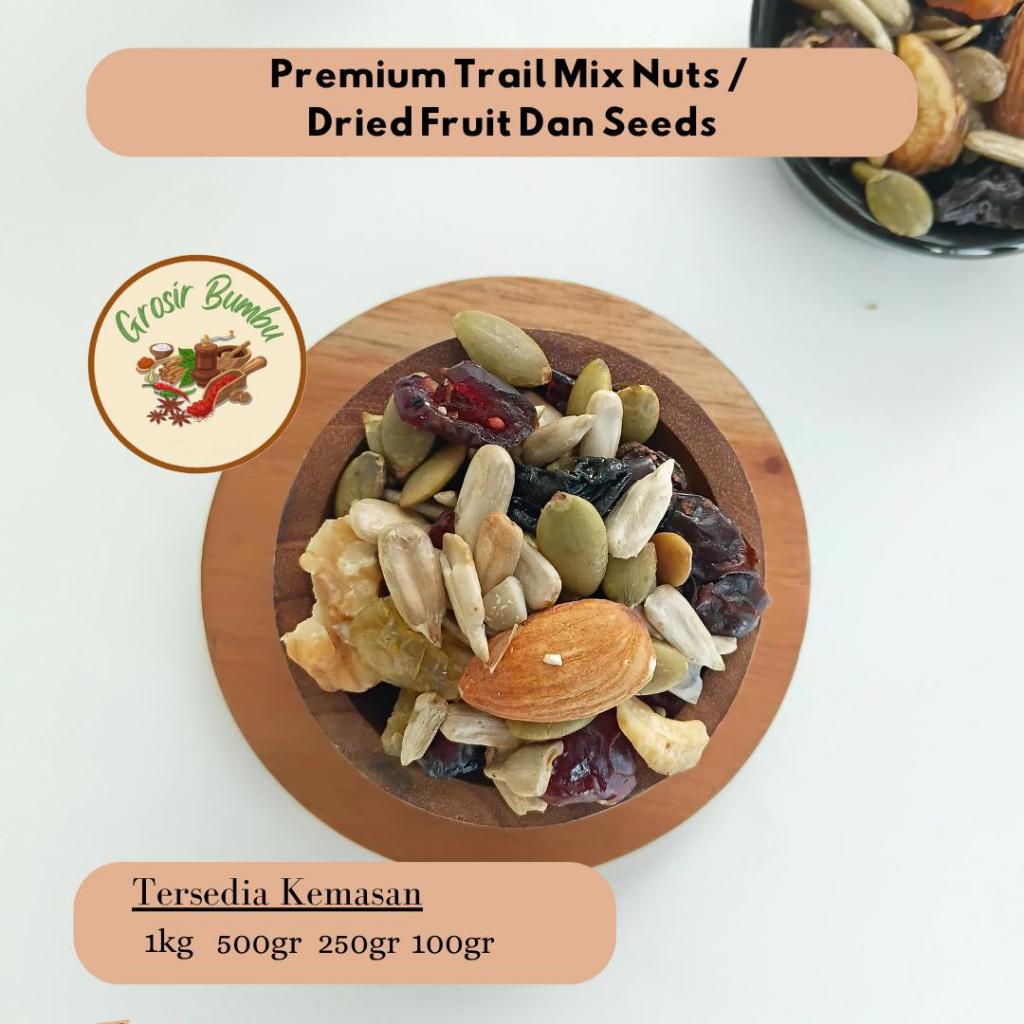 

Premium trail mix nuts 1kg / dried fruit dan seeds