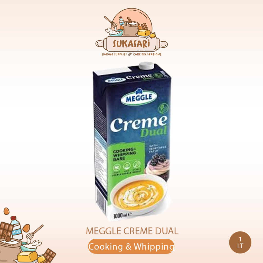 

Meggle Dual Creme 1lt / Krim Whipping & Cooking Halal untuk Baking dan Krim Masak