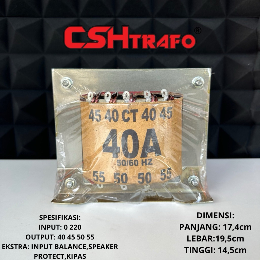 Trafo Kotak CSH Premium (MURNI) 40A CT 55V 100% Tembaga Murni