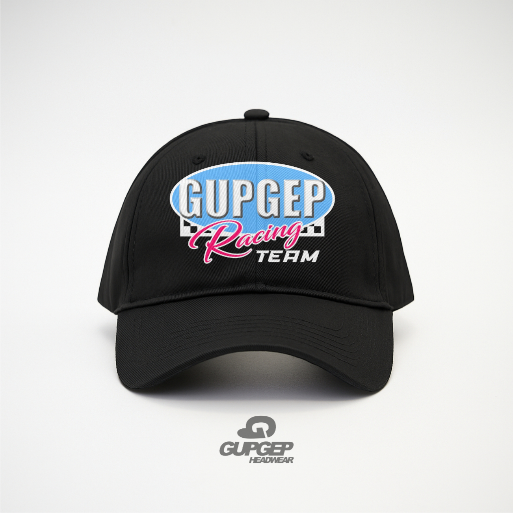 Gupgep - Topi Baseball Hitam Motif Racing Vintage Gaya Casual Cocok Untuk Cowok Cewek Streetwear