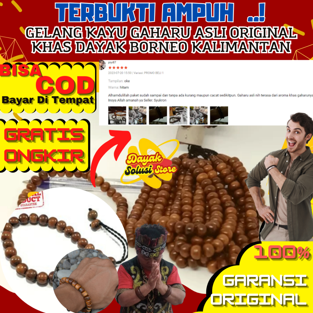 Gelang Kayu Kesehatan Kokka Asli Gaharu Kalimantan Gelang Herbal Anti Radiasi Penangkal Energi Negat