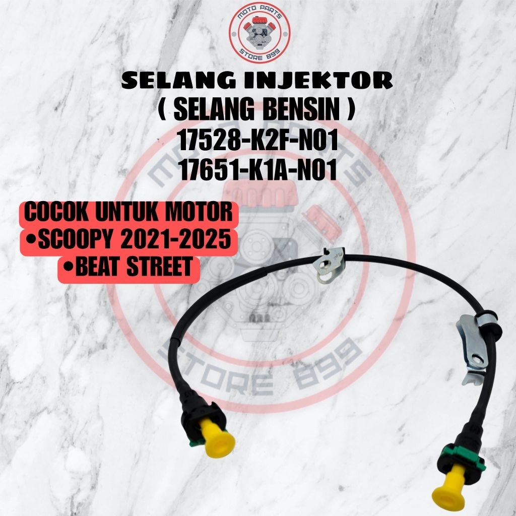 SELANG BENSIN SELANG INJEKSI INJEKTOR MOTOR  SCOOPY 2021-SEKARANG, BEAT  STREET 17528-K2F-N01 17651-