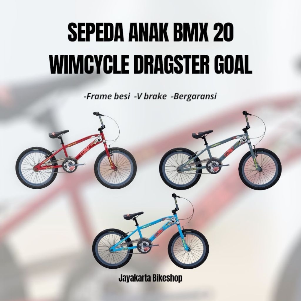 SEPEDA ANAK 20 BMX WIMCYCLE DRAGSTER GOAL ORIGINAL BERGARANSI BARU