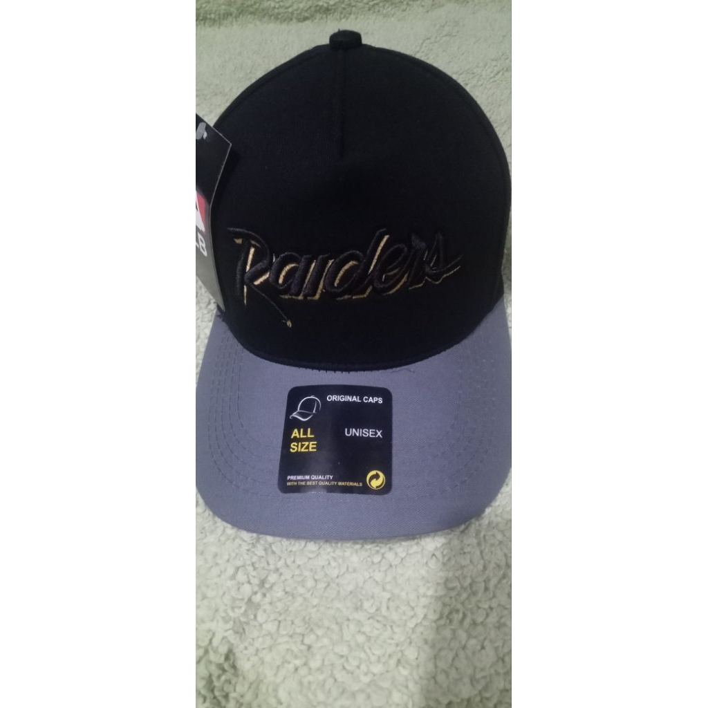 Topi Raiders abu2 hitam