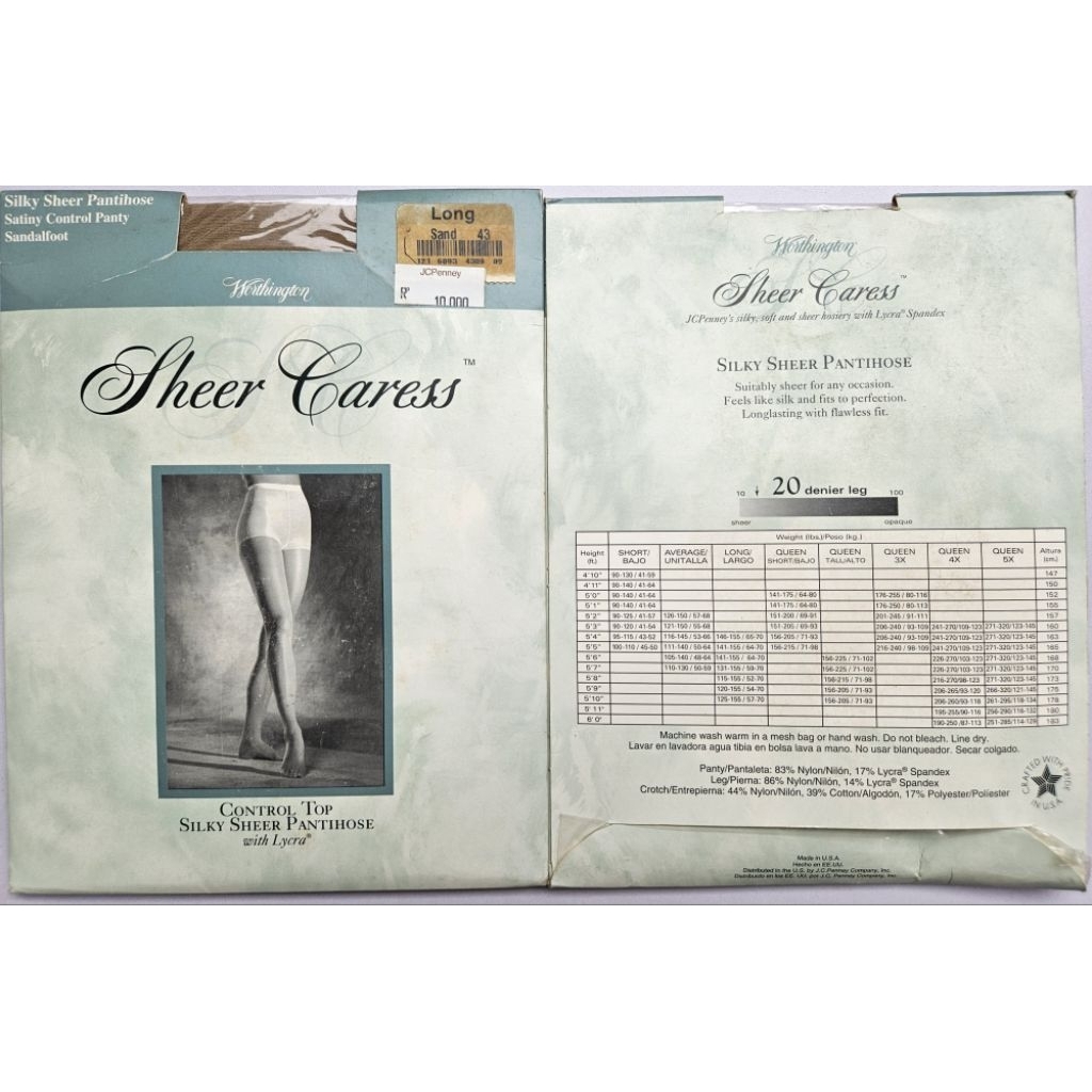 Stocking Pantyhose Wosthington Sheer Carress 20 den Nude Skin