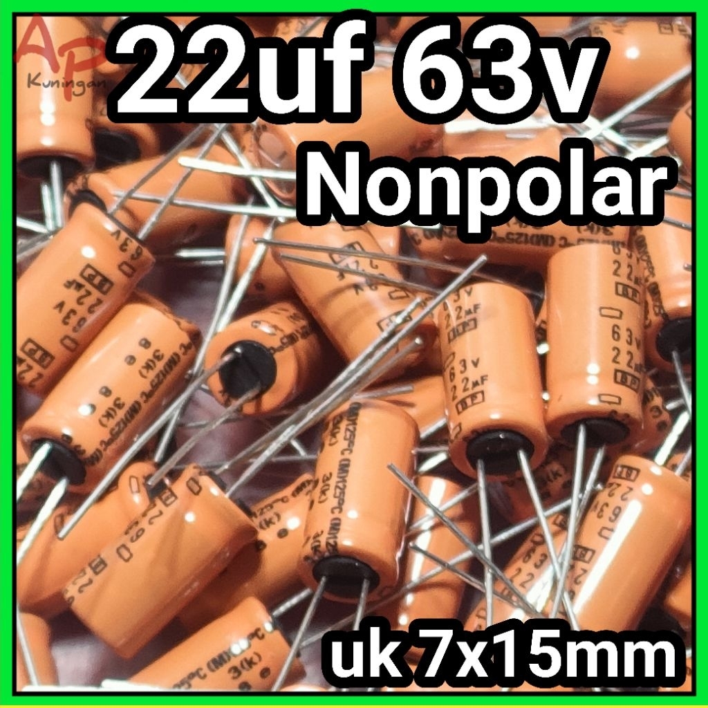 Elco Nonpolar Bipolar 22uf 22 uf 63v  63 V stok sesuai foto
