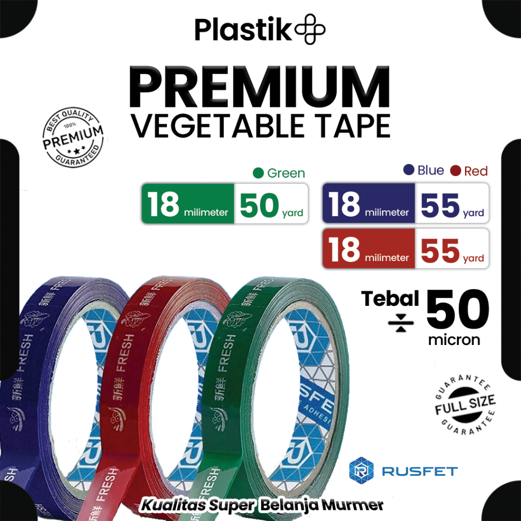 

Lakban Selotip FRESH Varian 18mm x 50m Vegetables Sayur Isolatip Rusfet Harga Ecer Satuan Murah