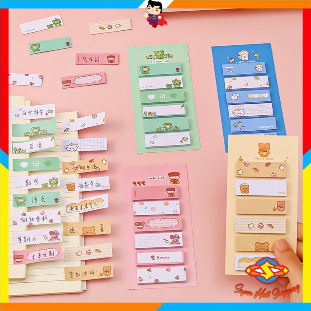 

STICKY NOTES LUCU 6IN1 tempelan kertas 120 lembar