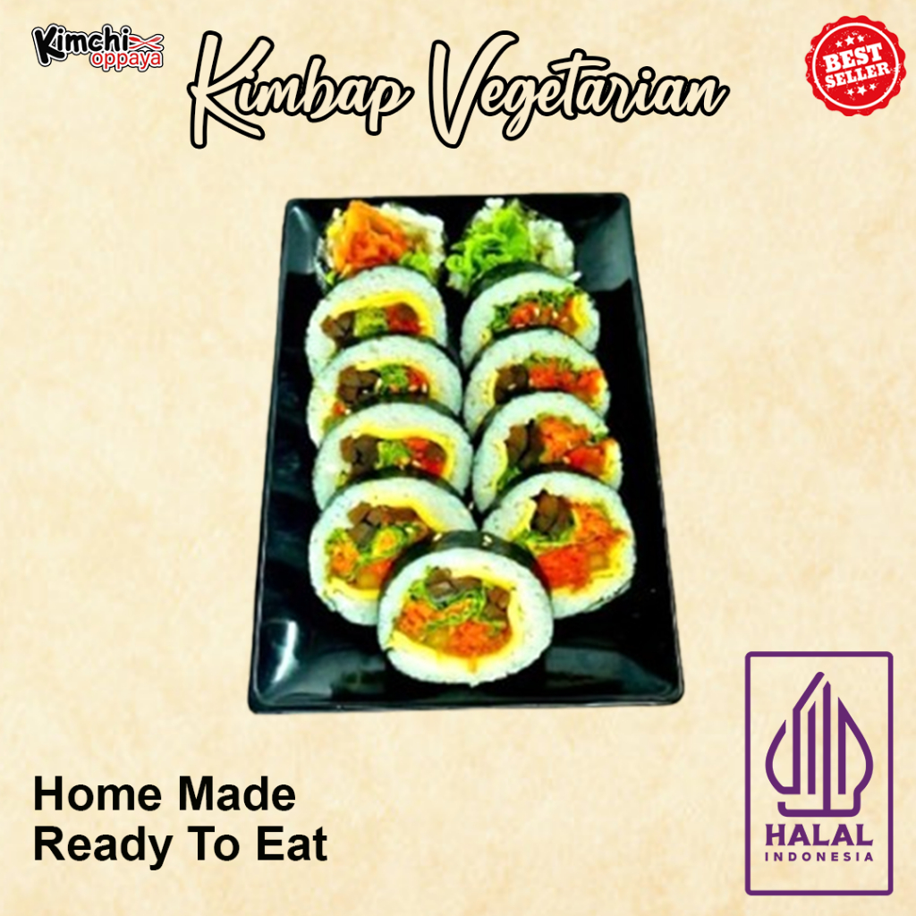 

Kimbab Vegetarian Vege Vegan Vegie10-11 Pcs Sushi Korea Halal