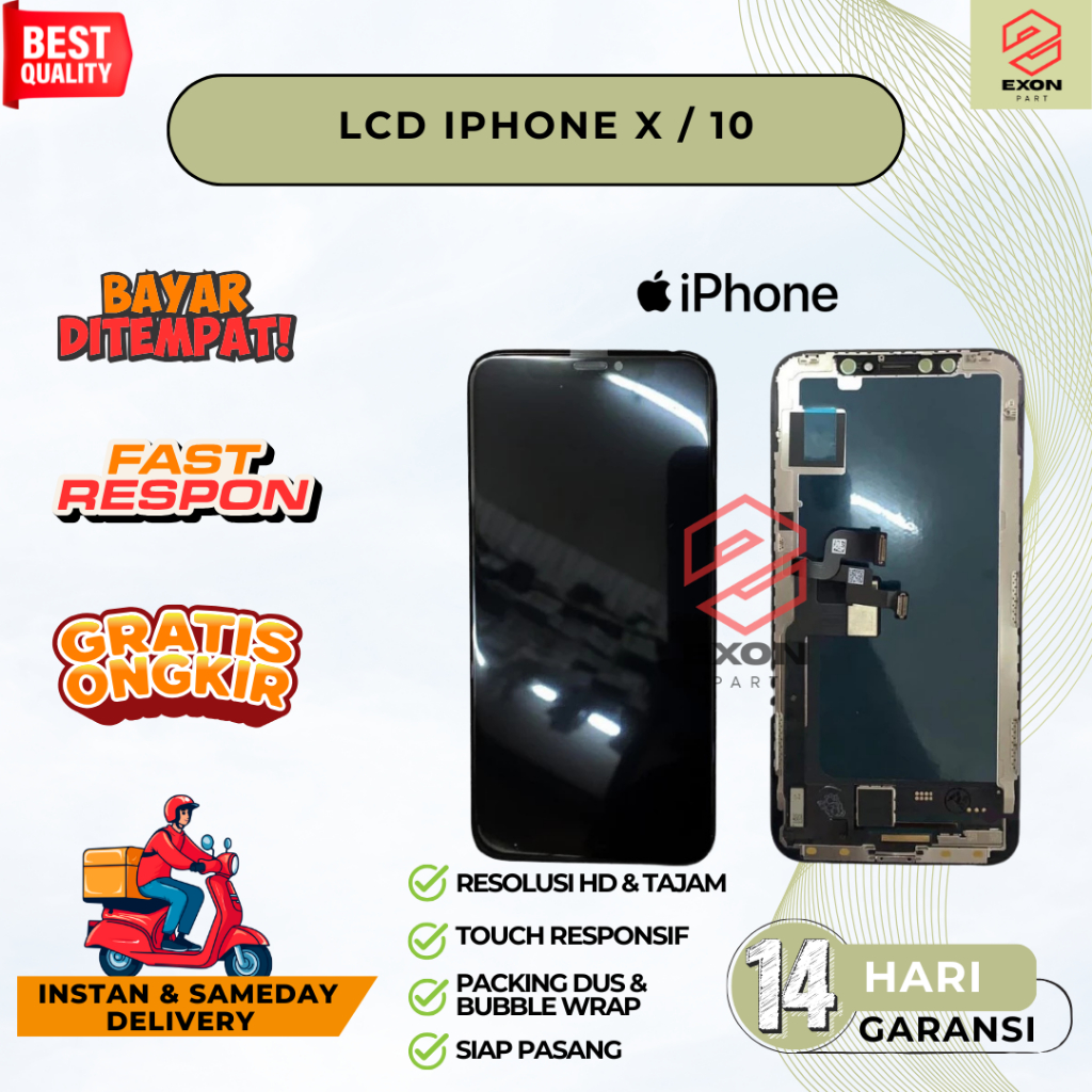 LCD IPHONE X / LCD IPHONE 10 / LCD TOUCHSCREEN X FULLSET IP 10 BIASA / DISPLAY DAN LAYAR SENTUH